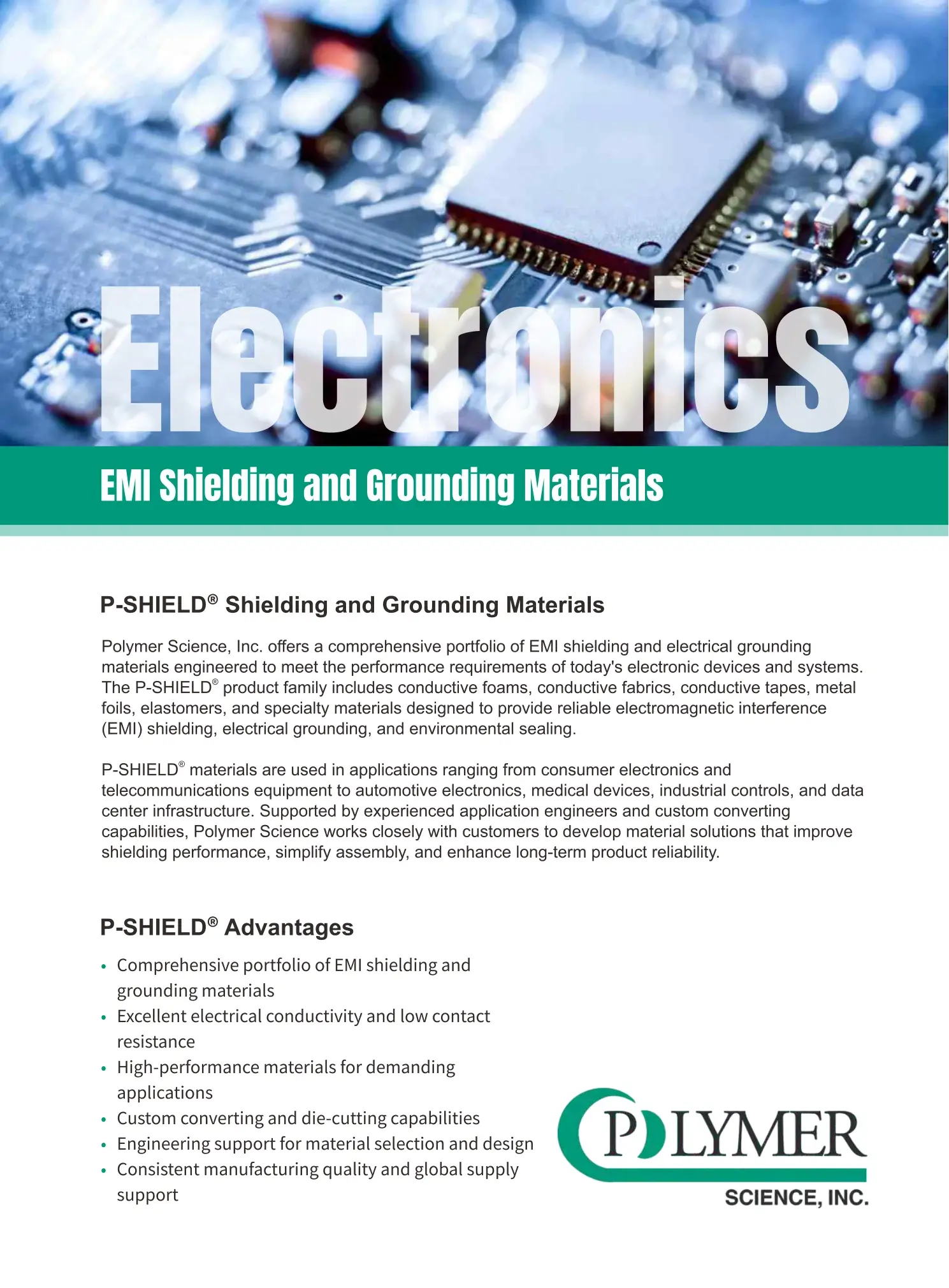 P-SHIELD EMI Shielding and Grounding Materials Selection Guide cover